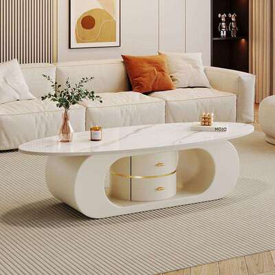 2025轻奢茶几客厅电视柜家用新款岩板简易茶几小户型网红现代茶几