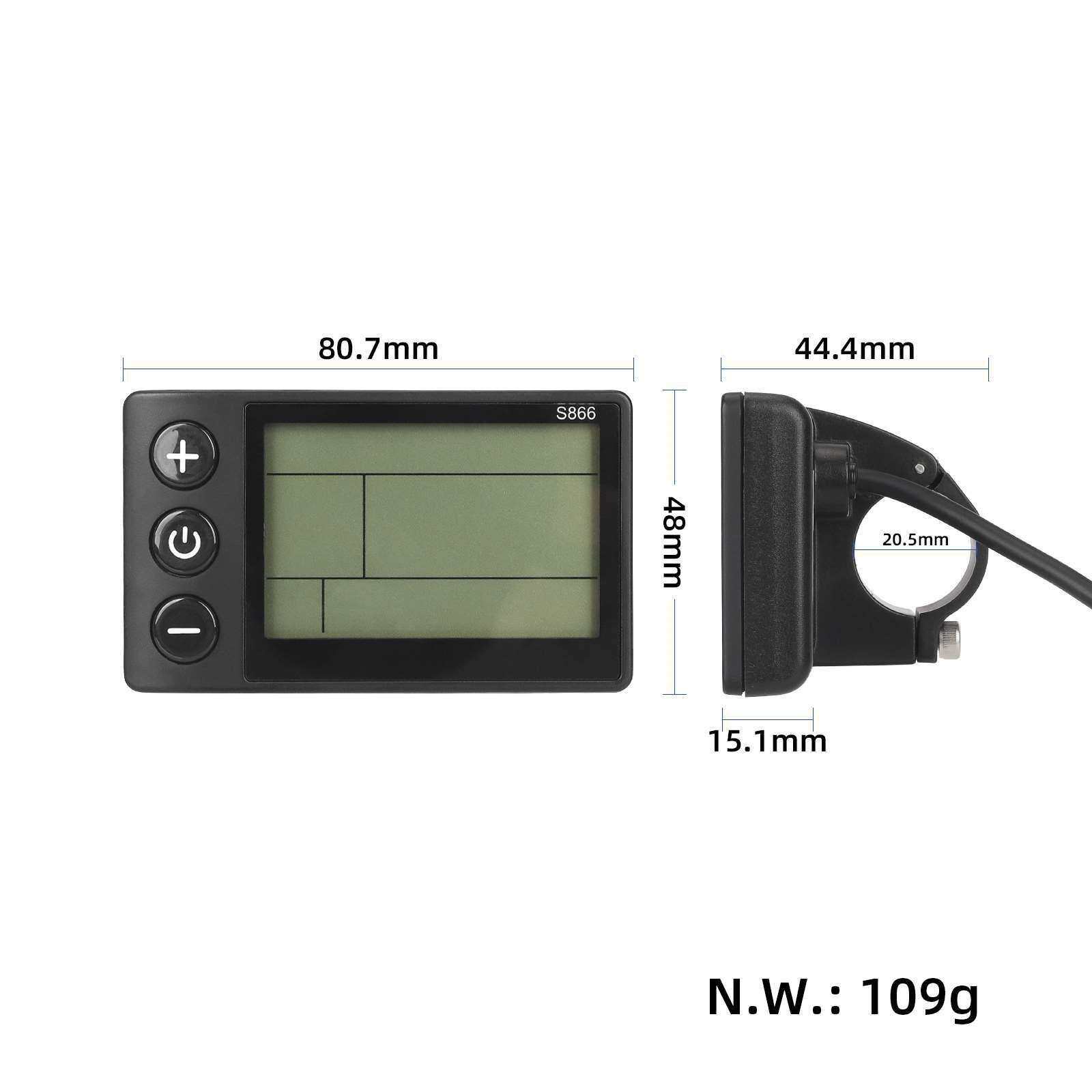 电动滑板车智能彩屏S866仪表 7芯普通连接头电动自行车液晶显示屏