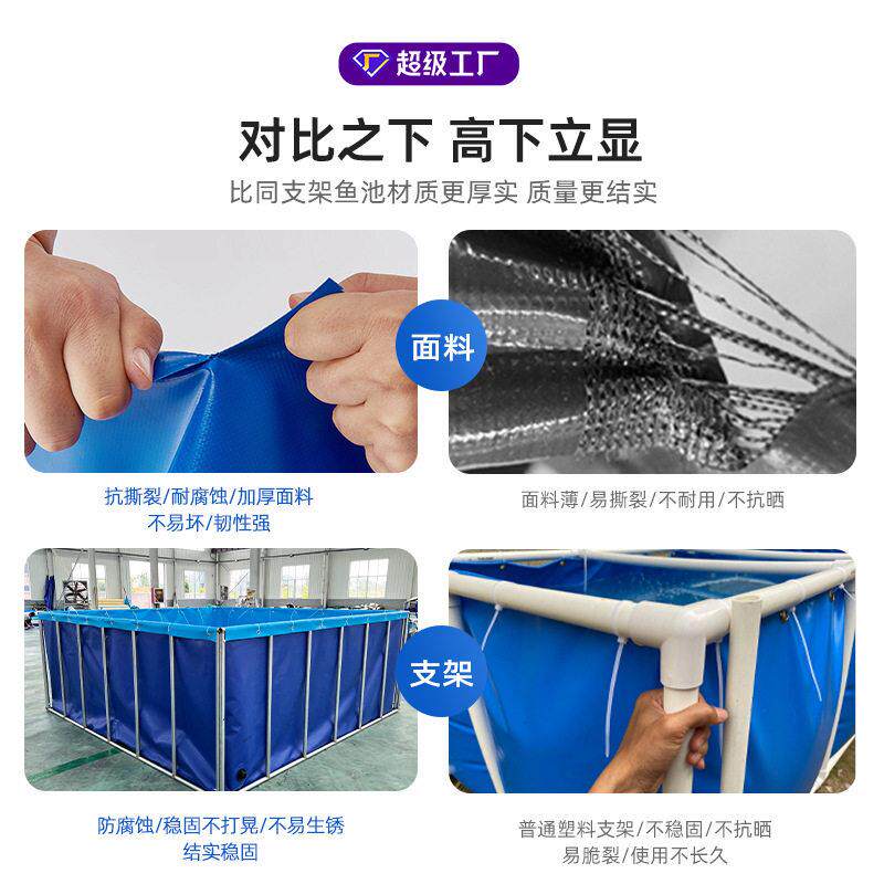 源头工厂生产大型户外养殖可移动折叠加厚锦鲤蓄水池帆布支架鱼池