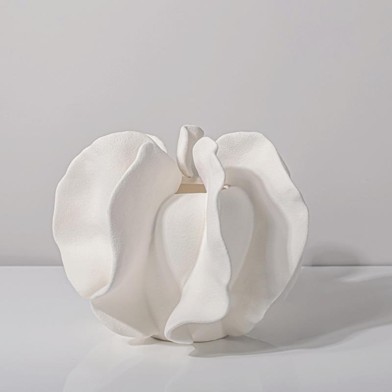 创意轻奢白色花瓣艺术花器民宿样板间售楼处餐厅客厅家居花瓶摆件