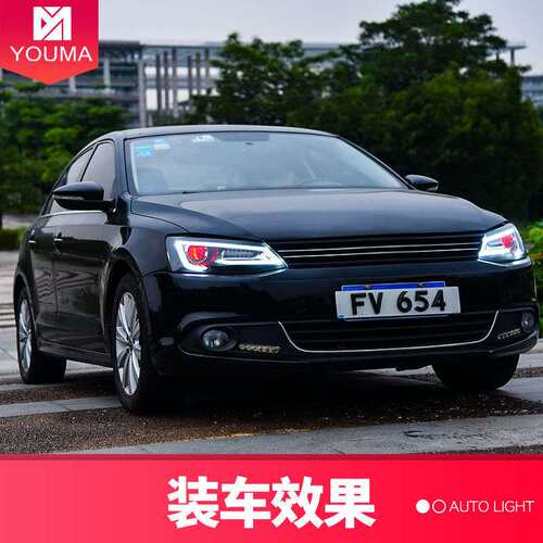 专用于大众速腾大灯总成改装LED大灯A5款LED日行灯流水转向灯
