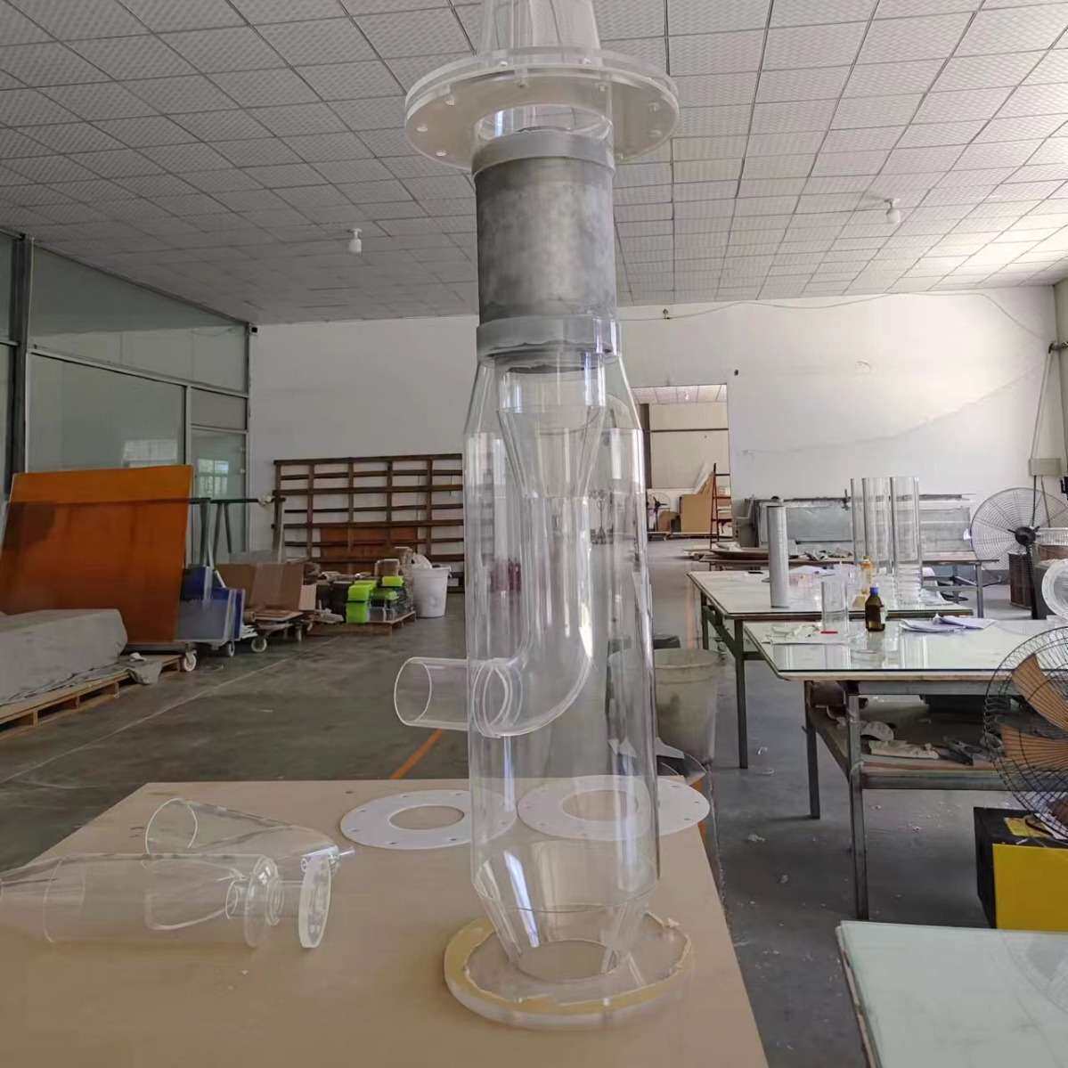 亚克力大型圆管实验装置 透明有机玻璃实验仪器精细加工