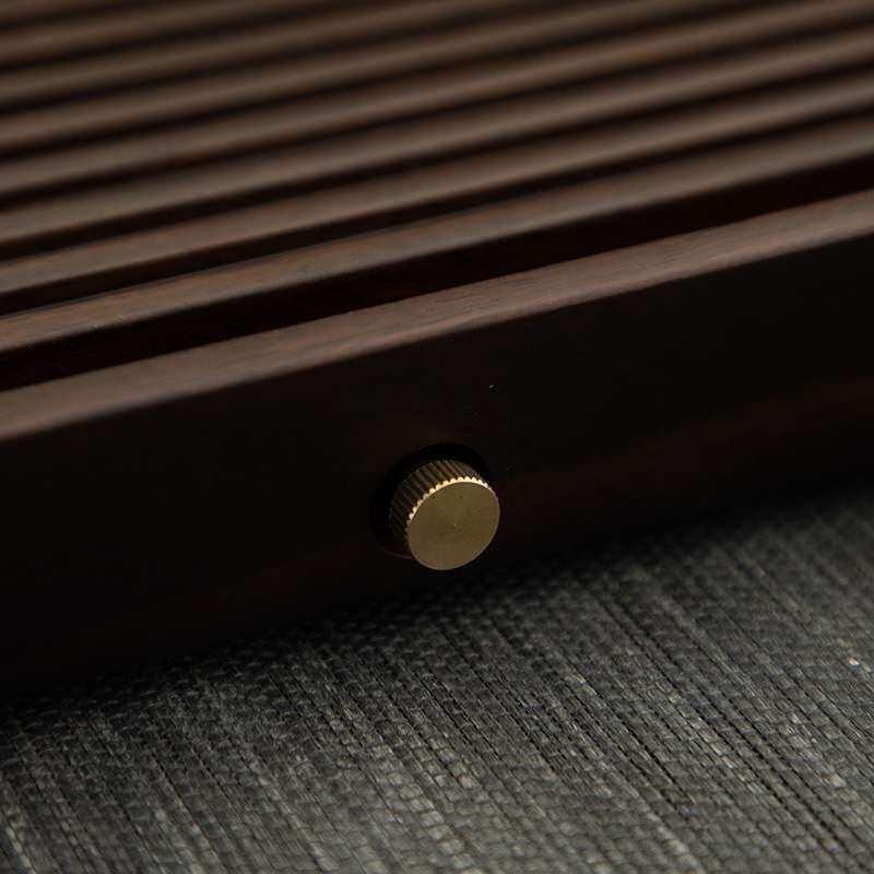 德化陶瓷【茶盘】干泡排水式/黑檀木/行云流水/茶台/轻奢茶/实木