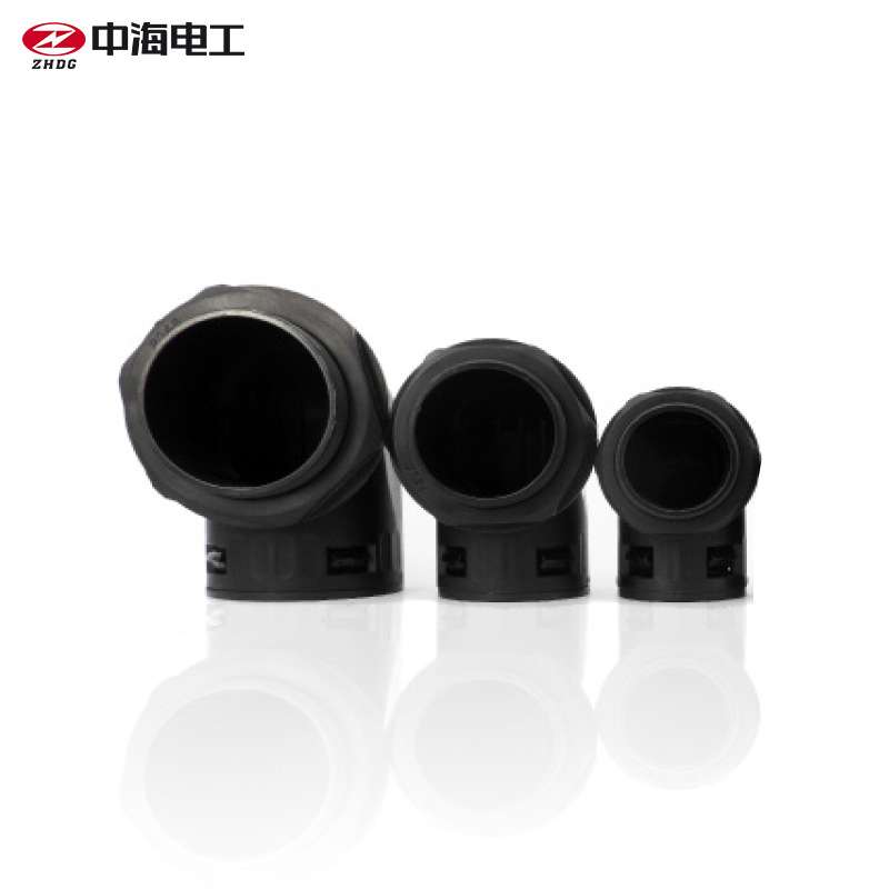 AD13塑料浪管90度直插快速接头波纹管直角弯头 直角接头 厂家供应图片