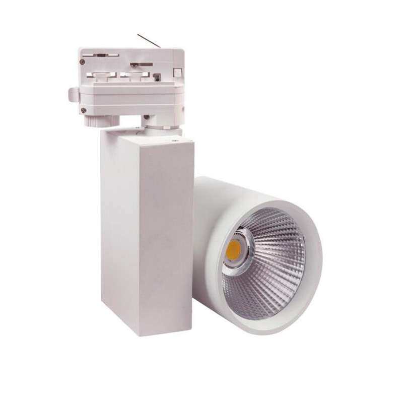 厂家直销 压铸cob轨道灯50W60W 展厅轨道射灯 商场大功率轨道灯