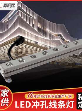 新款冲孔线条灯私模led点线灯线条灯12W冲孔面盖户外轮廓亮化工程