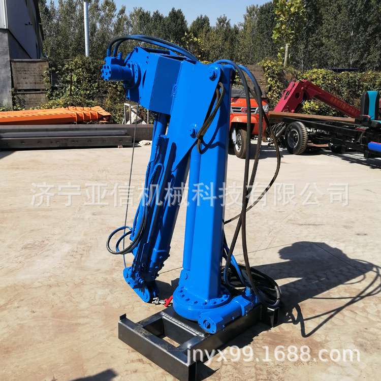 安装车载折臂吊机 2吨拆装式小型液压折叠起重机 船用折臂吊