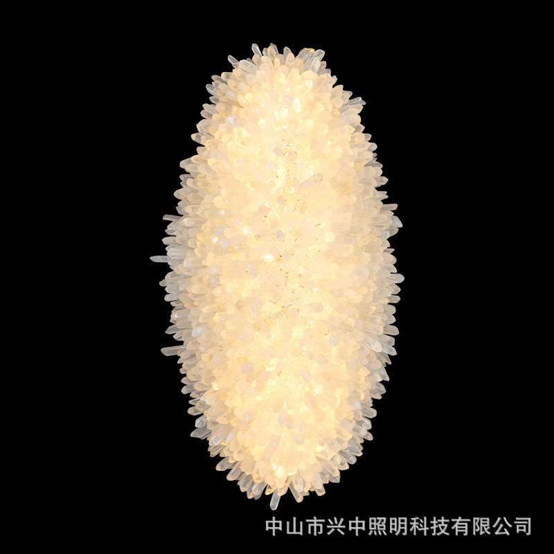 客厅背景天然水晶石壁灯展厅豪宅别墅奢华水晶灯书房卧室床头灯