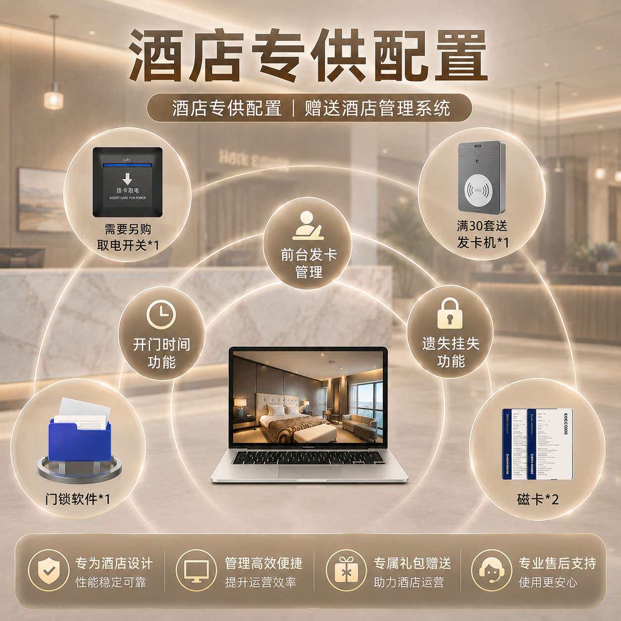 创佳酒店门锁宾馆磁卡感应锁民宿智能门锁电子锁木门刷卡锁分体锁
