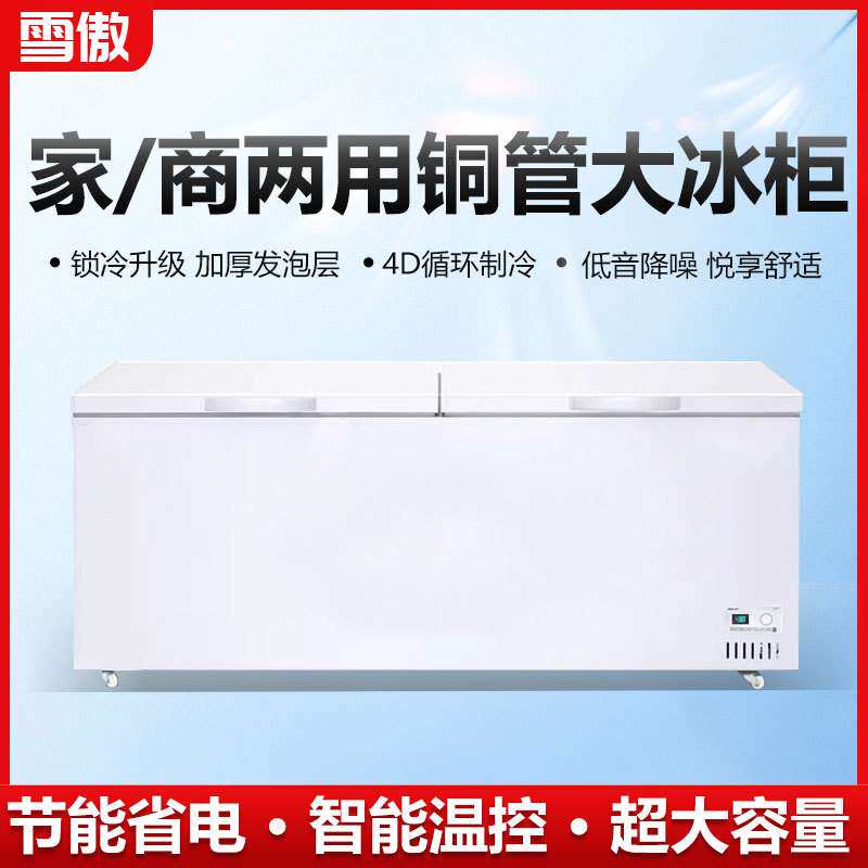 冰柜商用大容量卧式冷冻柜保鲜柜家用单双温冷藏冰箱展示柜