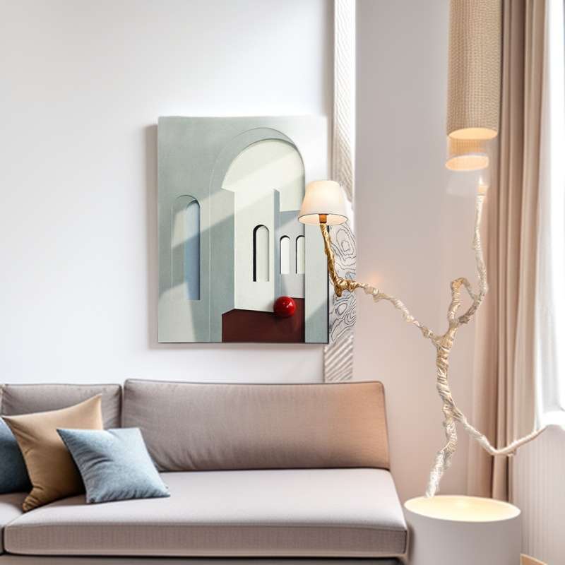 莫兰迪入户玄关装饰画3d立体木雕装置客厅挂画酒店艺术墙画设计装
