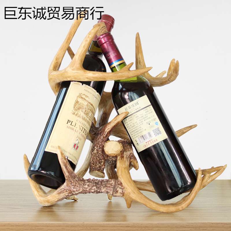个性鹿角水果盘摆件欧式家居装饰品创意酒架客厅酒柜茶几平隆