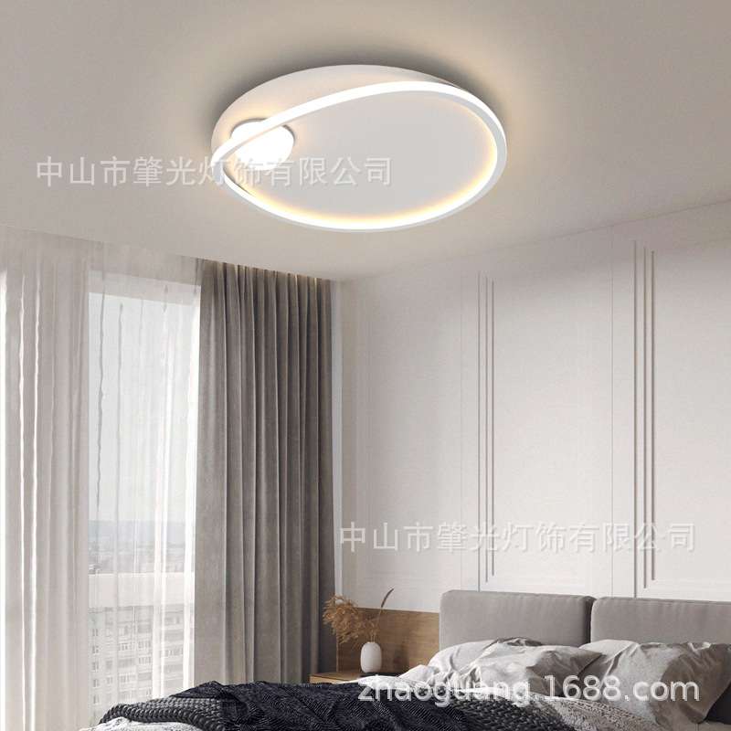 现代简约LED吸顶灯圆形铁艺卧室灯客厅灯创意个性书房餐厅阳台灯