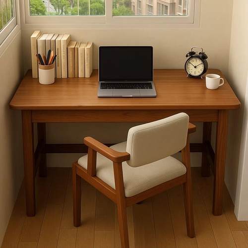 实木书桌家用办公桌电脑桌简约现代卧室长方形工作台学习写字桌子