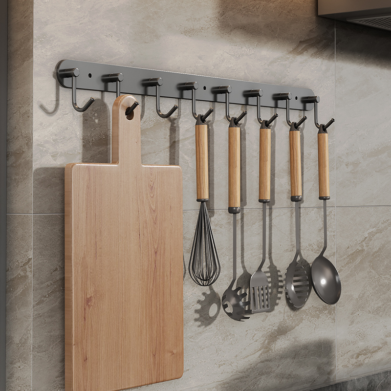 厨房挂钩免打孔 不锈钢挂杆壁挂B厨具用品挂架置物架勺子铲子排钩