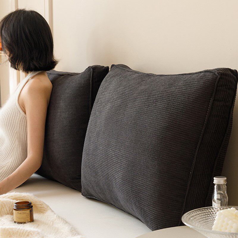 立体面包组合床头靠垫灯芯绒软包大F靠背飘窗半躺护腰靠枕可拆洗