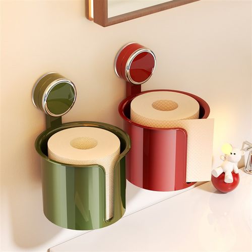 吸盘卫生间厕纸盒壁挂式家用高级感卷纸圆L筒盒子免打孔厕所纸巾