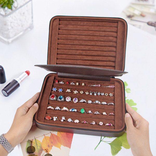 超纤皮质戒指盒大号加戒指收纳盒双面戒指耳钉收纳收藏展示盒,饰品/流行首饰/时尚饰品新,首饰盒,淘宝优惠券,粉丝福利购,淘宝优惠卷