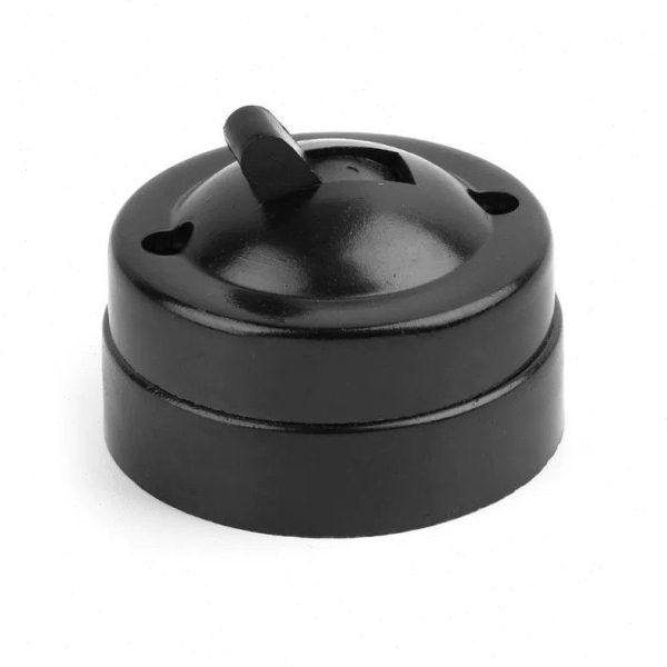 黑色圆形明装单控老式墙壁开关倒板复古床头扳动开关面板6A,电子/电工,其它,淘宝优惠券,粉丝福利购,淘宝优惠卷