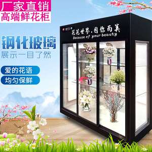 花店鲜花保鲜柜冷藏风冷立式双门花艺花柜鲜花店用展示柜冰箱冰柜