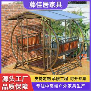 户外荡秋千四人铝合金网红吊椅庭院阳台花园家用休闲摇椅别墅藤编