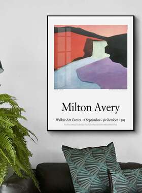 北欧Milton Avery现代简约抽象装饰画书房卧室玄关小众艺术画挂画