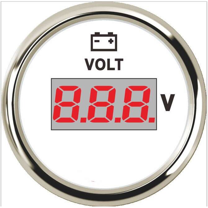 电压表圆形表头52mm直流电9-32v改装车汽车货车工程车用电压表