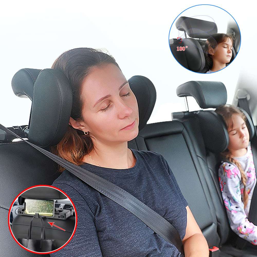 汽车座椅头枕头可调节头部支撑枕头汽车内饰U形枕头旅行睡垫
