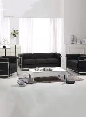 Moment Future家居博主简约现代办公会客皮沙发组合黑色单人沙发