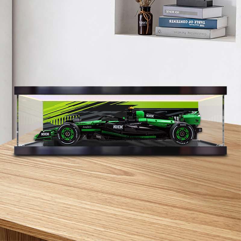 灯箱款亚克力收纳盒适用双鹰咔搭积木索伯C44周冠宇F1模型防尘罩