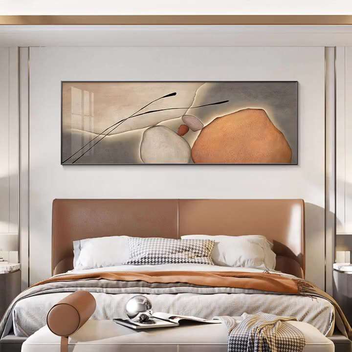 现代轻奢酒店房间挂画客厅沙发油画石来运转卧室主卧床头装饰画