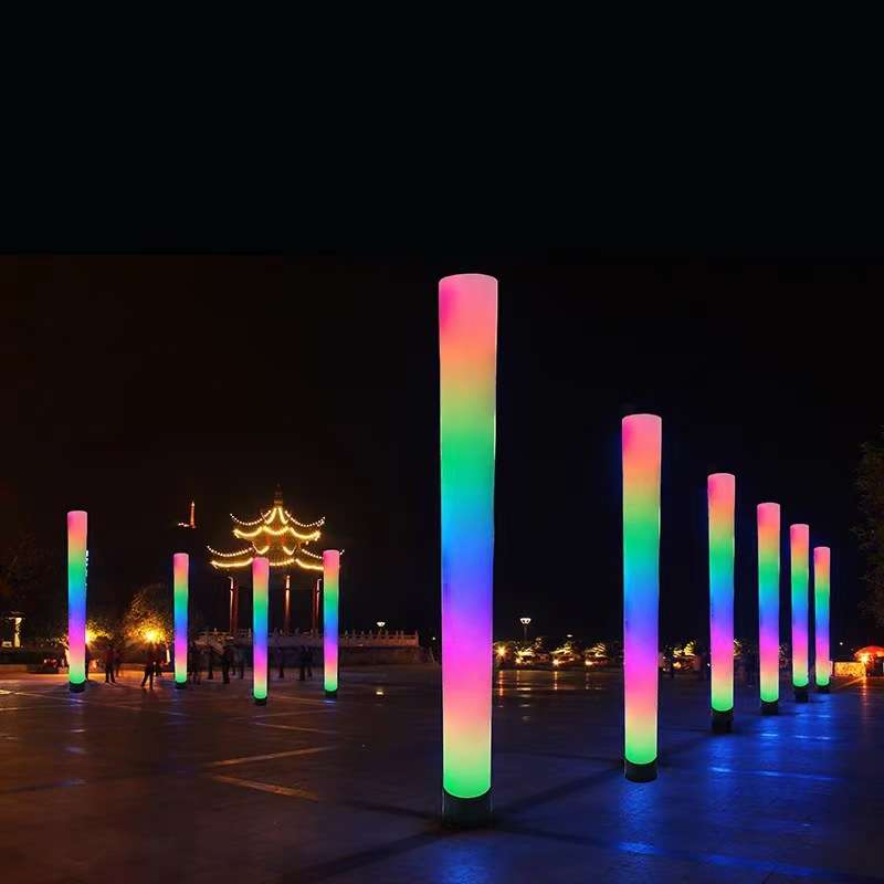 LED七彩流光灯柱户外防水发光圆柱感应灯光装置公园景区互动灯
