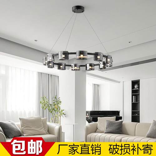 意式极简客厅吊灯现代简约设计师高端艺术光影玻璃创意餐厅卧室灯