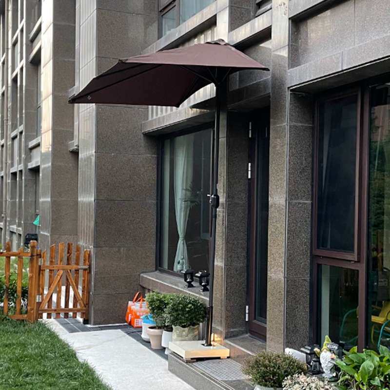 户外遮阳伞庭院伞靠墙半边伞太阳伞阳台露台院子商铺门口一楼小院