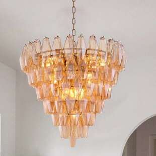 法式玻璃穆拉诺中古彩色复式楼大厅别墅楼梯餐厅卧室灯具客厅吊灯