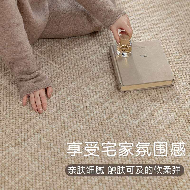新西兰羊毛地毯客厅大宅标配高级米驼色轻奢纯色卧室耐脏大面积垫