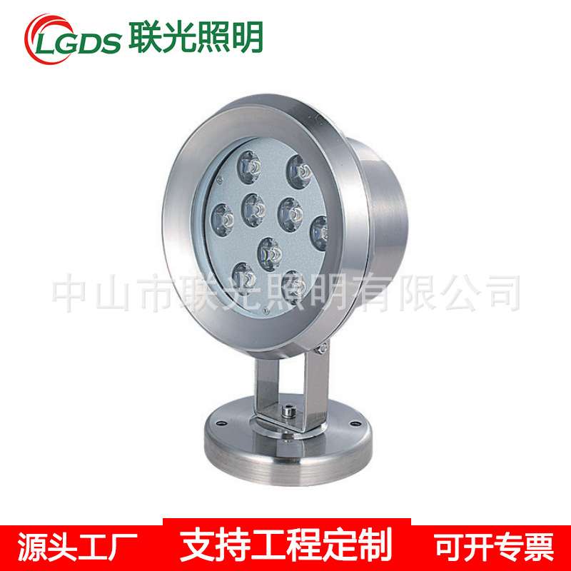 LED水底灯IP68防水304不锈钢水池灯6W9W七彩RGB灯 12V24V水下射灯