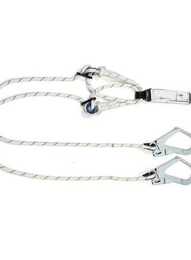 代尔塔504218 双大钩可调开口45mm减震绳高空作业安全绳钢制