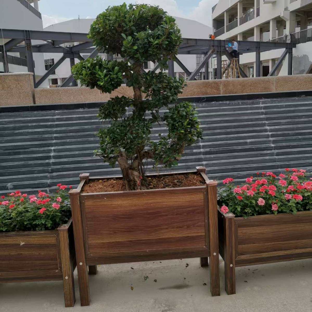 花箱景观玻璃钢花盆花架围栏防护栏地板组合花箱阳台组合灵活绿植