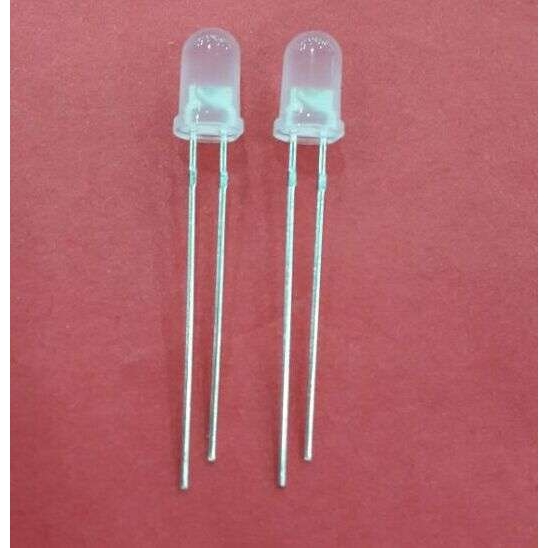 高亮 F5红蓝双色雾状无极 LED灯珠磨砂发光管5MM红兰双色两脚无极