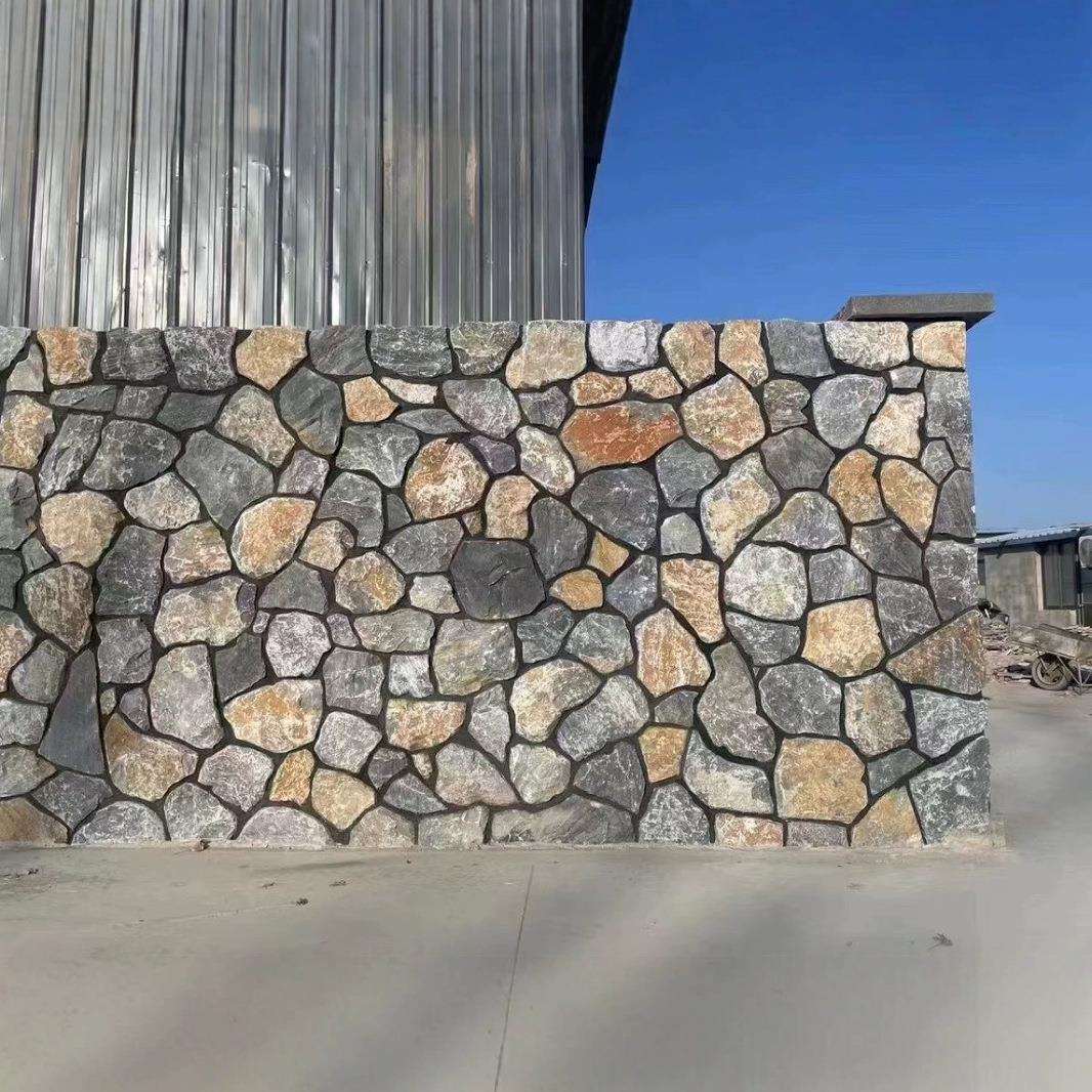 黑色乱形石碎片石园林步道碎拼石水池底铺片石垒墙乱型石青石板岩