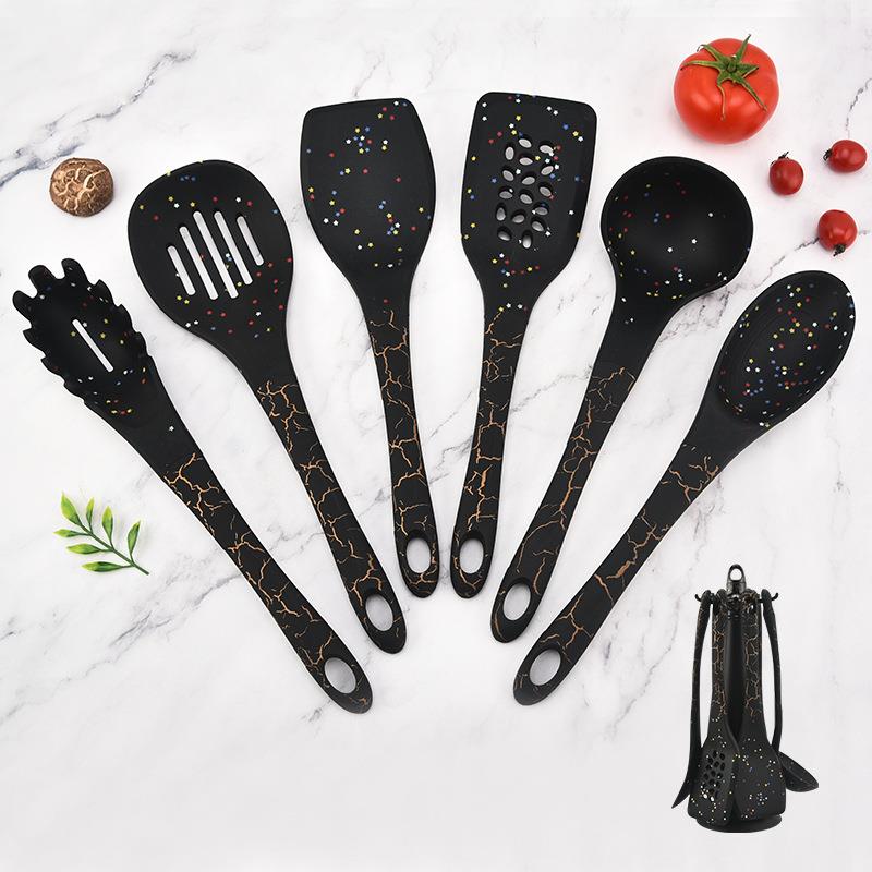 厂家直销ABS披覆柄7件套厨具不伤锅无异味耐高温烹饪厨房厨具套装