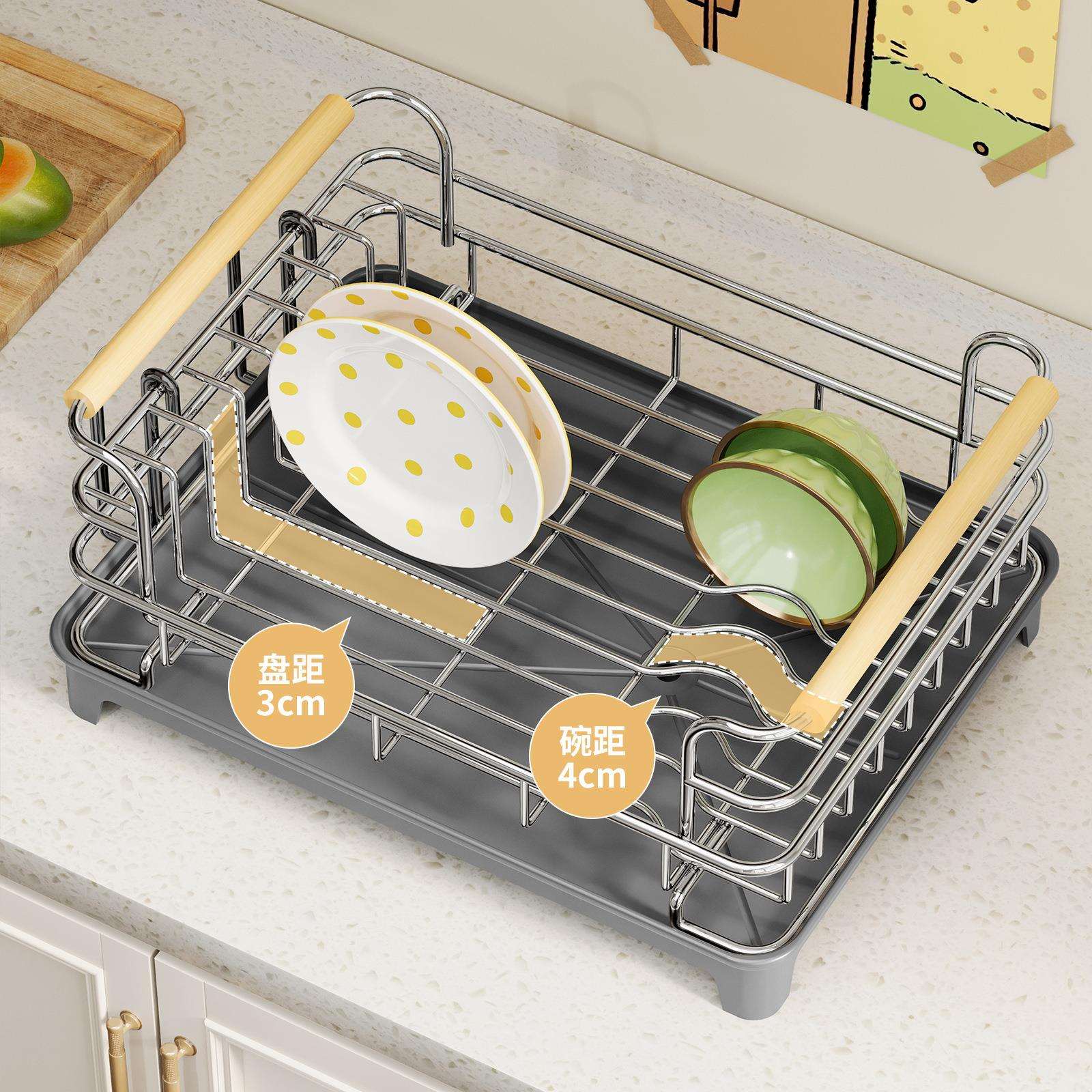 厨房碗碟架放碗筷子沥水架家用水槽台面装碗筷碗柜餐具加厚置物架