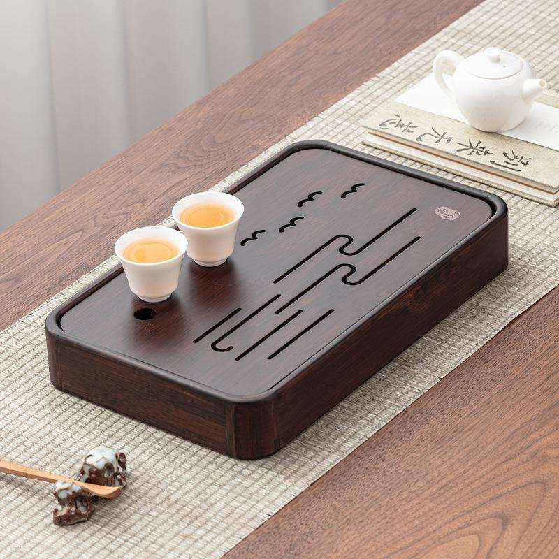 轻奢楠竹家用办公小型茶具茶盘沥水储水式茶具日式茶海茶台茶盘