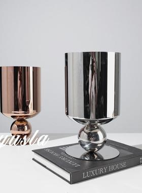 简约现代客厅茶几插干花瓶花器餐厅柜样板间酒店别墅摆件软装饰品