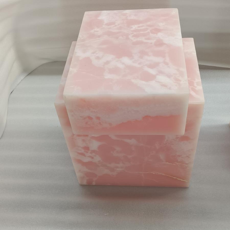 轻奢客厅卧室沙发粉玉整石边桌边几床头柜小桌子现代简约方形茶几