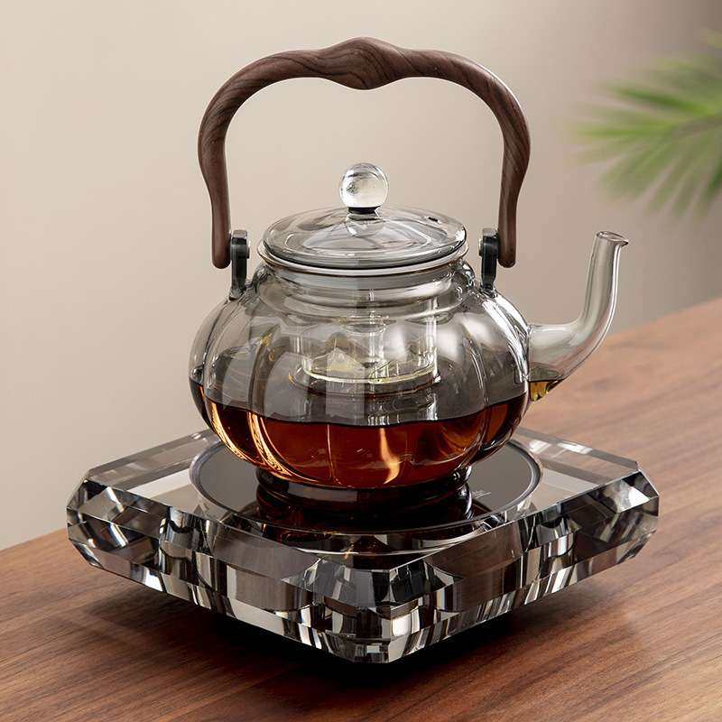 创意水晶电陶炉煮茶器耐热玻璃围炉茶壶高档智能煮茶炉烧水壶
