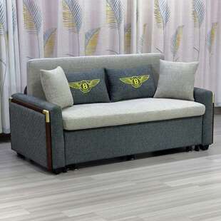 佛山牧品家具可折叠沙发床双人两用1.5米多功能钢架布艺沙发1.8米