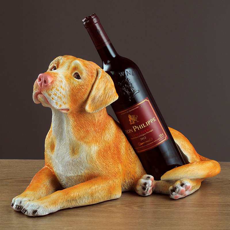 欧式创意仿真狗红酒架摆件家居装饰品室内客厅酒柜电视柜玄关摆设