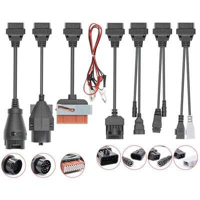 跨境Full set 8PCS Car Cable 小车线 OBD2转接线汽车检测线